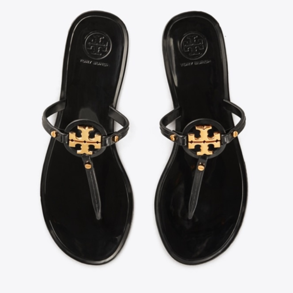 Tory Burch Mini Miller Jelly Thong Sandal  Black - size 7